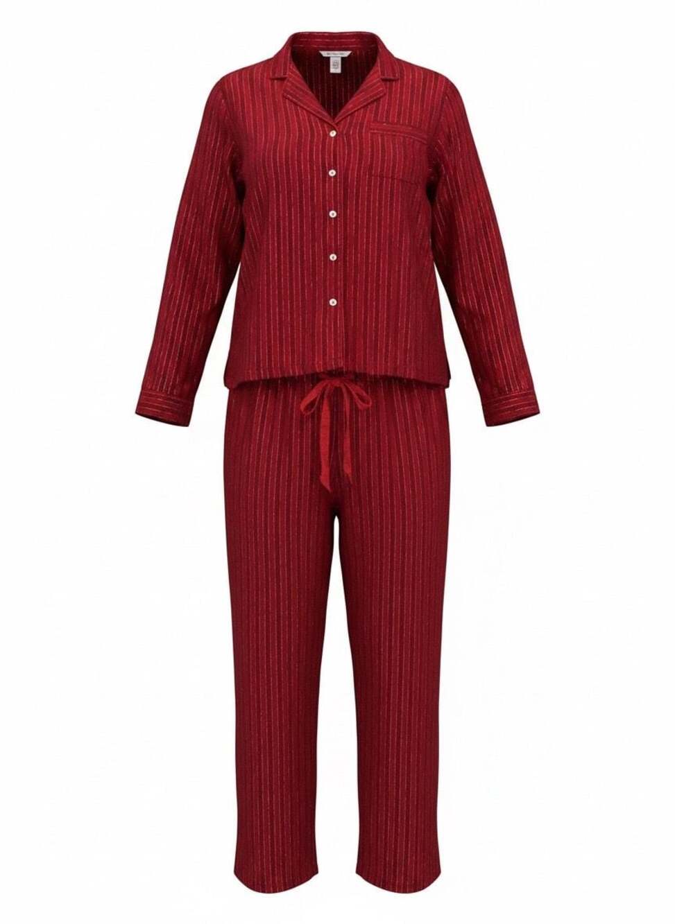 Victoria's Secret Red Gold Striped Pajama Set Size XL